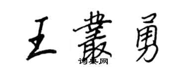 王正良王丛勇行书个性签名怎么写