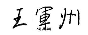 王正良王军州行书个性签名怎么写