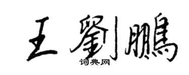 王正良王刘鹏行书个性签名怎么写