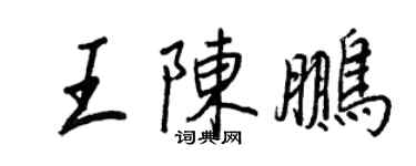 王正良王陈鹏行书个性签名怎么写