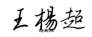 王正良王杨超行书个性签名怎么写
