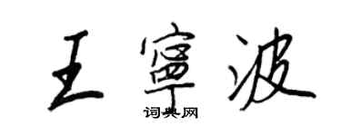 王正良王宁波行书个性签名怎么写