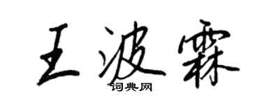 王正良王波霖行书个性签名怎么写