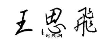 王正良王思飞行书个性签名怎么写