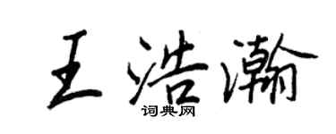 王正良王浩瀚行书个性签名怎么写