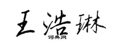 王正良王浩琳行书个性签名怎么写