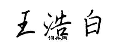 王正良王浩白行书个性签名怎么写