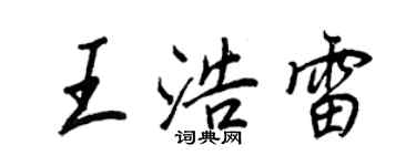 王正良王浩雷行书个性签名怎么写