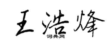 王正良王浩烽行书个性签名怎么写