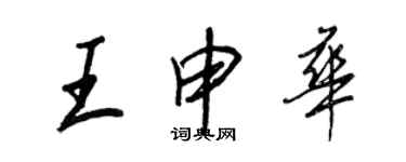 王正良王申华行书个性签名怎么写