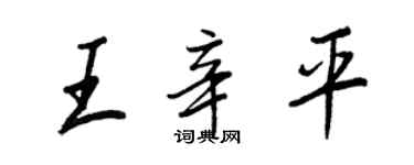 王正良王辛平行书个性签名怎么写