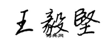 王正良王毅坚行书个性签名怎么写