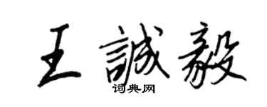 王正良王诚毅行书个性签名怎么写