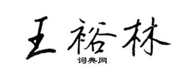 王正良王裕林行书个性签名怎么写