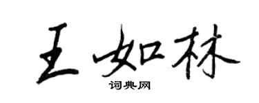 王正良王如林行书个性签名怎么写