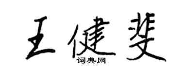 王正良王健斐行书个性签名怎么写