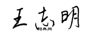 王正良王志明行书个性签名怎么写