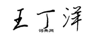 王正良王丁洋行书个性签名怎么写