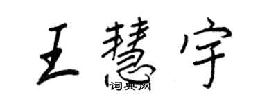王正良王慧宇行书个性签名怎么写