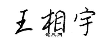 王正良王相宇行书个性签名怎么写