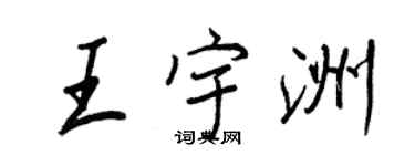 王正良王宇洲行书个性签名怎么写