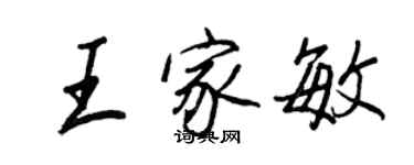 王正良王家敏行书个性签名怎么写