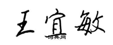 王正良王宜敏行书个性签名怎么写