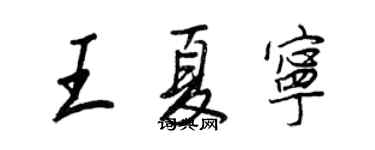 王正良王夏宁行书个性签名怎么写