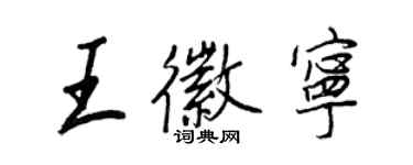 王正良王徽宁行书个性签名怎么写