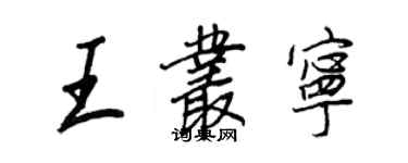 王正良王丛宁行书个性签名怎么写