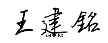 王正良王建铭行书个性签名怎么写