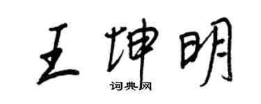 王正良王坤明行书个性签名怎么写