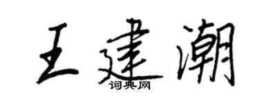 王正良王建潮行书个性签名怎么写