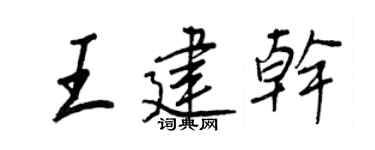 王正良王建干行书个性签名怎么写
