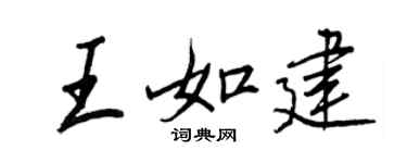 王正良王如建行书个性签名怎么写