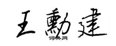 王正良王勋建行书个性签名怎么写