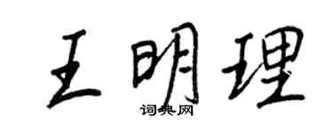 王正良王明理行书个性签名怎么写
