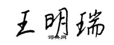 王正良王明瑞行书个性签名怎么写