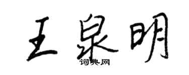 王正良王泉明行书个性签名怎么写