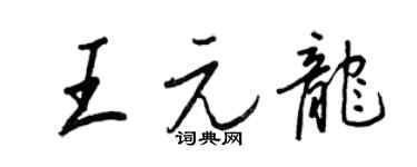 王正良王元龙行书个性签名怎么写