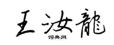 王正良王汝龙行书个性签名怎么写