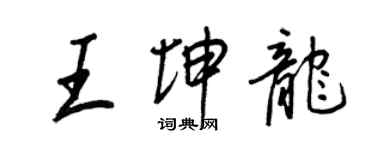 王正良王坤龙行书个性签名怎么写
