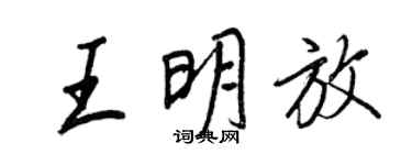 王正良王明放行书个性签名怎么写