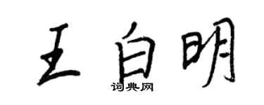 王正良王白明行书个性签名怎么写