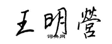 王正良王明营行书个性签名怎么写