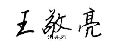 王正良王敬亮行书个性签名怎么写