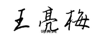 王正良王亮梅行书个性签名怎么写