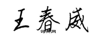 王正良王春威行书个性签名怎么写