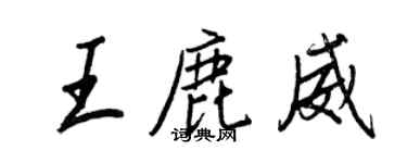 王正良王鹿威行书个性签名怎么写