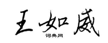 王正良王如威行书个性签名怎么写